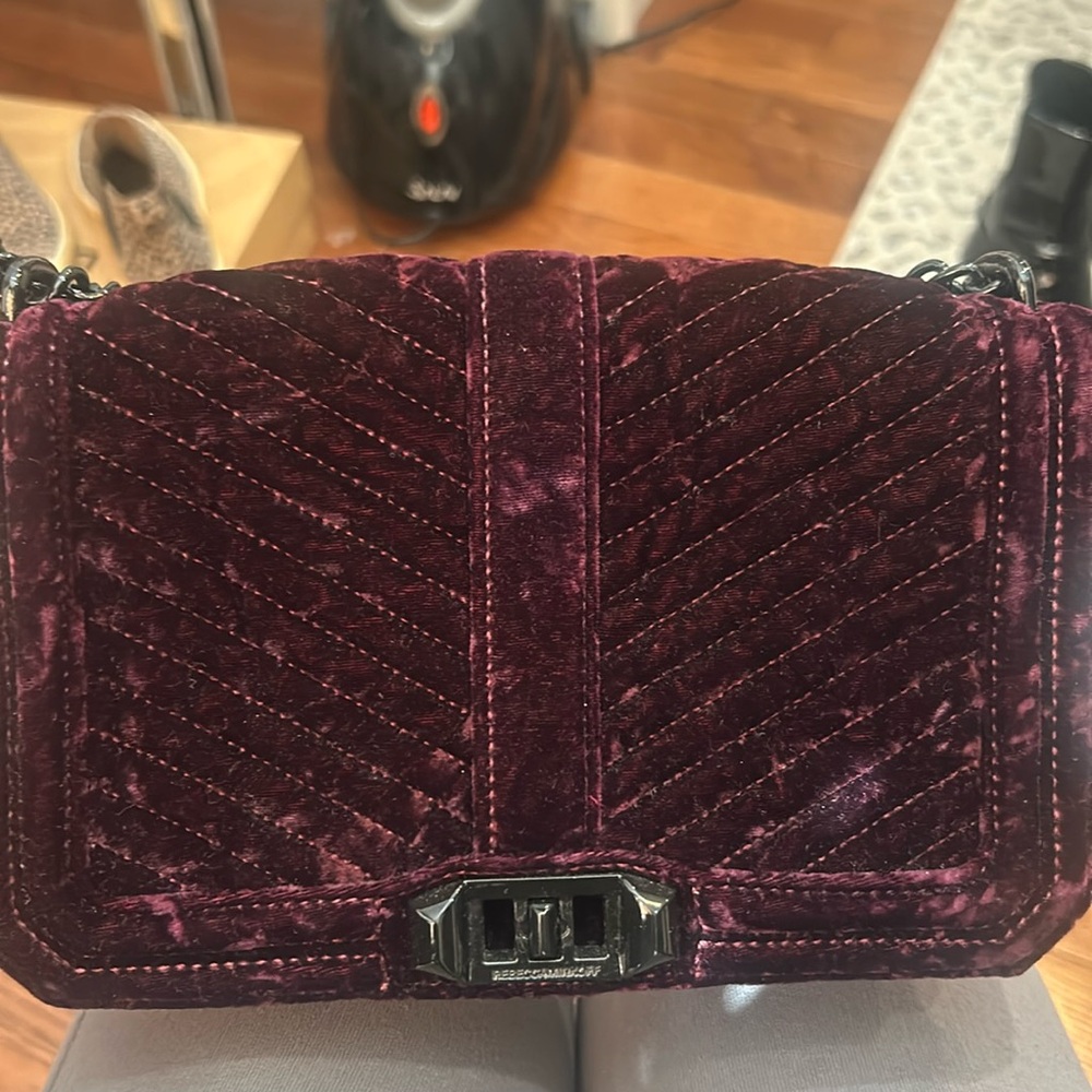 Rebecca Minkoff handbag, rich eggplant color.